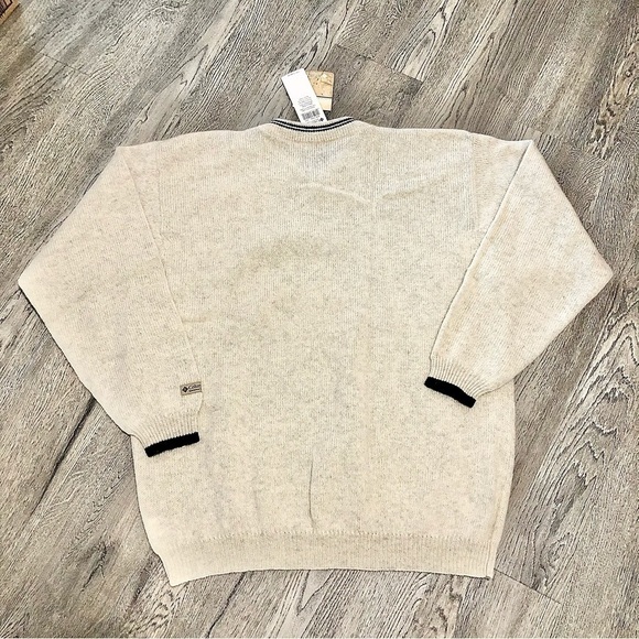NWT COLUMBIA Vintage 100% Shetland wool knit pullover sweater grey mens XXL 2XL - Picture 4 of 6